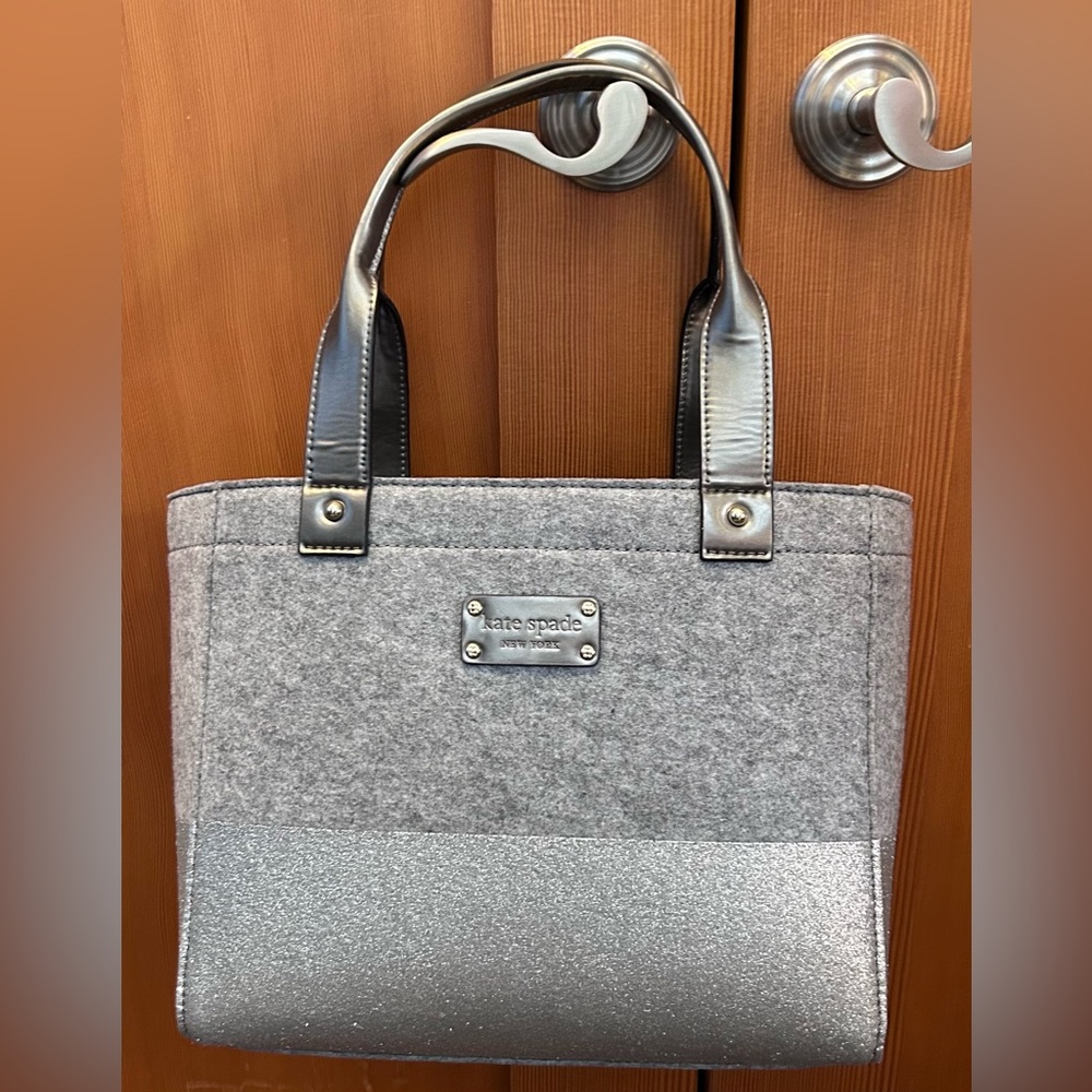 Kate Spade Grey Felt Silver Dipped Quinn